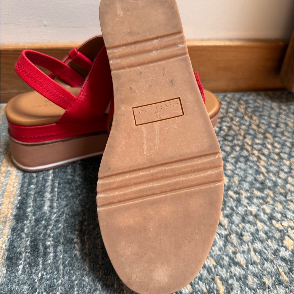 Caslon Red Platform Sandals with Chunky Sole - Picture 6 of 6